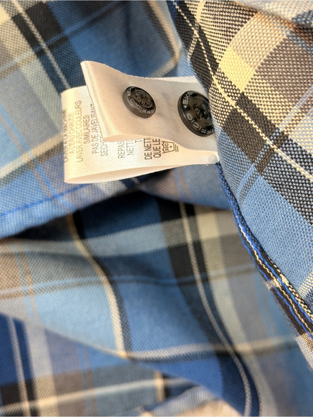 New With Tags Exofficio Blue Plaid Long-Sleeve Travel/Hiking Button-Down Shirt - Picture 9 of 11